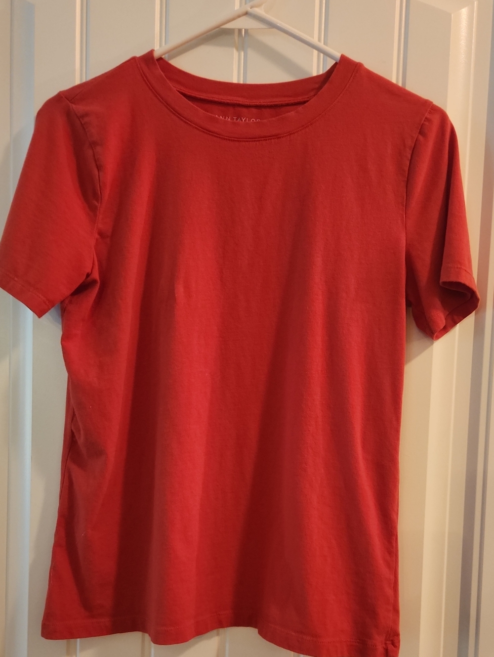 Ann Taylor Bright Orange Crewneck Short Sleeve Tee